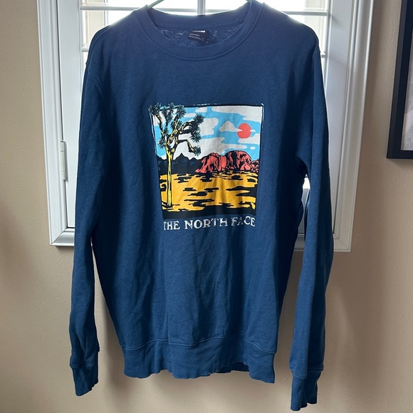 The North Face Navy Sweatshirt with Scenic Graphic - Picture 1 of 1